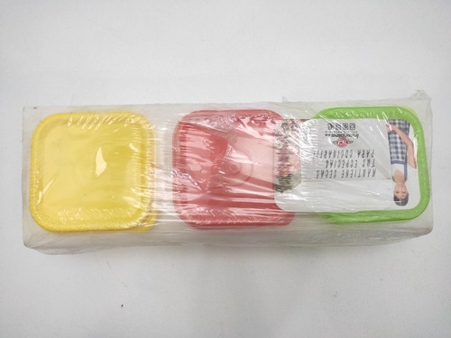 Imagen 3 de 4 de Set 3 Pote Envase Contenedor Cocina Base Inoxplas 5872 Xavi