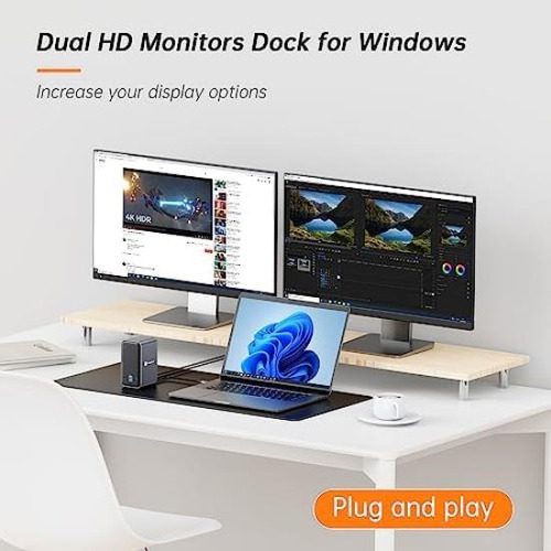 Base De Acoplamiento Usb C Tobenone Para Monitor Dual
