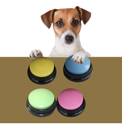 4 Piezas De Grabación De Sonido Botón Perro Juguete