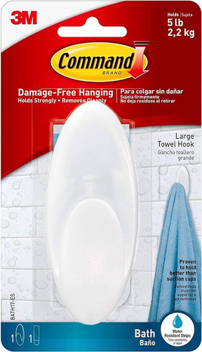 Gancho Largo Baño Command 3m Grande Blanco 2,2kg