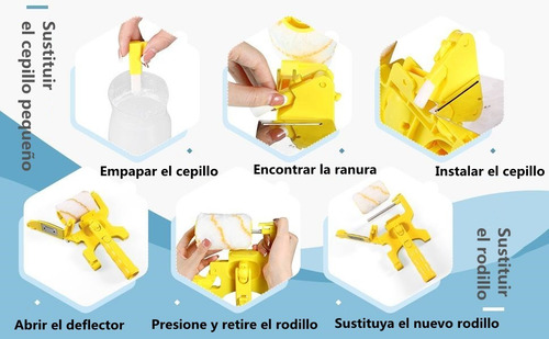 Imagen 6 de 10 de Kit De Rodillo Para Pintar Maneral Felpa Pared Pincel Esponj