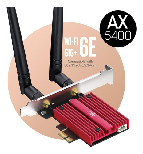 Placa Wi-fi 6e Cudy We3000s Pci-e Ax5400+bluetooth 5.2 Kt