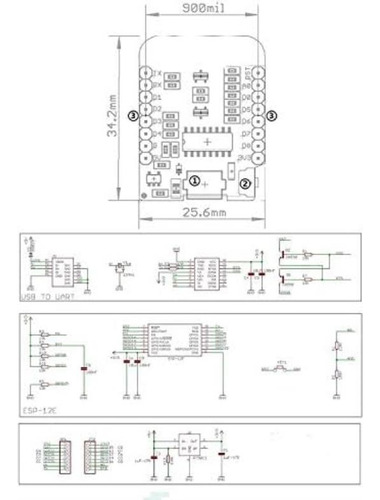 Hiletgo 5 Uds Mini Esp8266 Esp-12f Mini Nodemcu Lua 4m Bytes