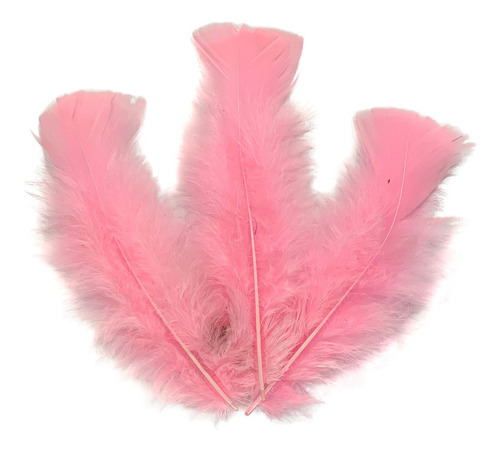 Plumas E Penas Coloridas 200 Uni Rosa Bebê