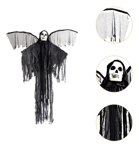 Decoración De Halloween Con Esqueleto Colgante Y Alas De