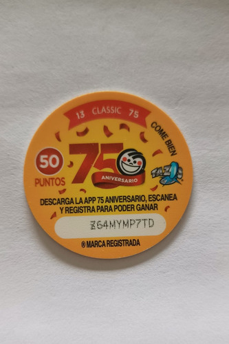 Tazo 75 Aniversario 13/75 Cheetos Torciditos I (Usado)