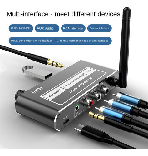 . Hifi Dac Inalámbrico Bluetooth 5.2 Convertidor Receptor