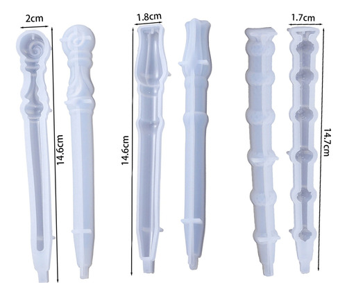 Molde De Silicone Caneta Harry Potter - Kit 3 Modelos Cor Branco
