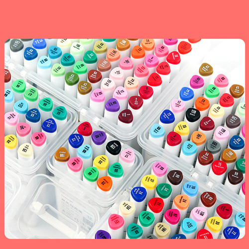 Kit Caneta Colorida Ponta Dupla 80 Cores Com Estojo