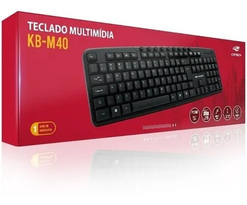 Teclado Usb Multimidia Kb-m40bk Preto C3 Tech