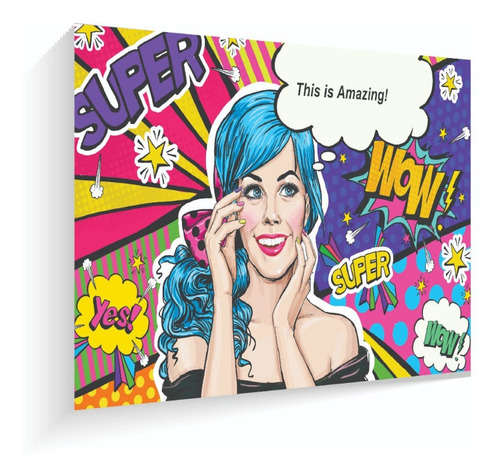 Cuadro En Maderatela Bantec Super Wow 60 X 42 Cm Pop Art