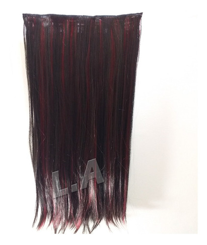 Aplique Mega Preto Com Mechas Vermelhas Cabelo Bioorgânico