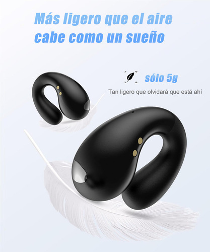 Audífonos Conducción Ósea Inalámbrico Bluetooth 5.3 S19 Color Negro