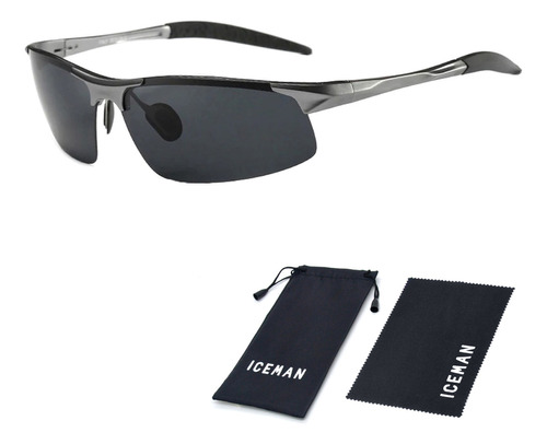 Óculos De Sol Masculino Polarizado Uv Esportivo Iceman 344 Cor Cinza