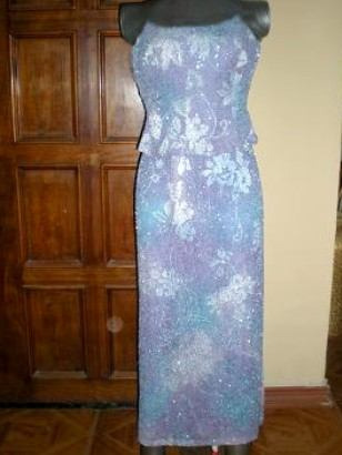 Vestido Gala  Bordado En Pedreria