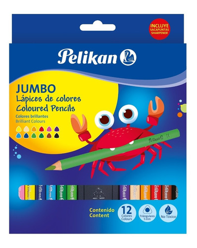 Lápices De Colores Jumbo Pelikan X12