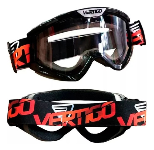 Antiparras Vertigo Transparente Moto Cross Enduro Atv 