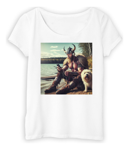 Remera Mujer Vikingo iPod Musica Rio Lago Perro M3