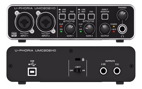 Behringer Umc-202hd Interfase Usb De 2x2 U-phoria 