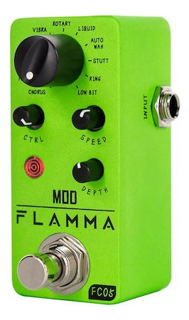 Pedal De Modulación 11 Modos Flamma Fc05 Mod Mini Color Verde Lima