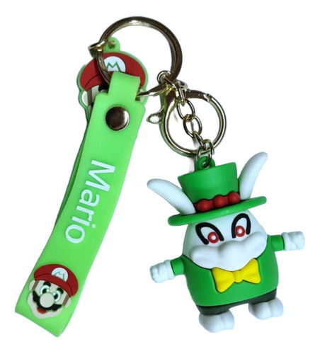 Llavero De Goma 3d Pvc + Correa Topper D Super Mario Odyssey Gris
