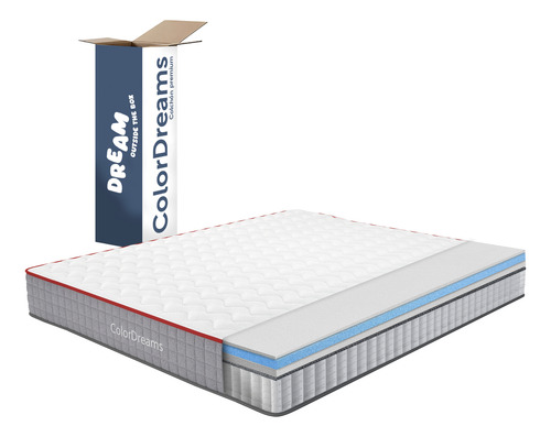 Blanco - Colchón King Size Caja Híbrido Resorte Pocket + Esp