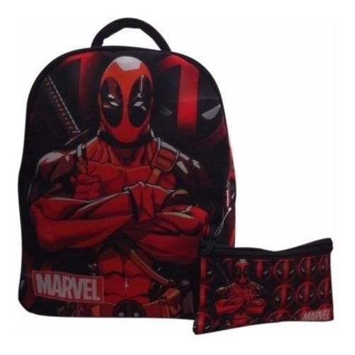 Morral + Cartuchera Comic Marvel Deadpool Envio Inmediato