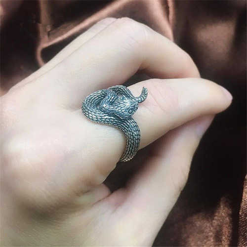 Dedo De Motociclista Gótico Ajustável Snake Rings Punk Vinta