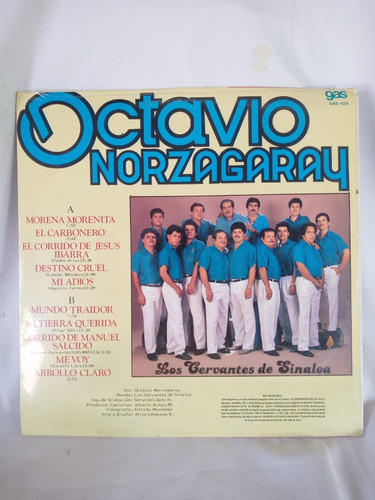 Lp Octavio Norzagaray Con Banda Gas 1993 Ranchera Lp Cerrado (Usado)