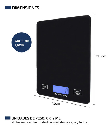 Imagen 3 de 8 de Balanza Digital Cocina Alimentos 5kg Alta Precision Femmto