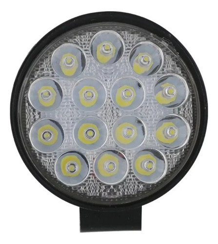 Farol Milha Auxiliar 16 Led 48w Redondo 12v 24v 6000k