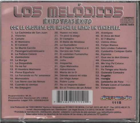 Cd - Los Melodicos / Exito Tras Exito - Original Y Sellado