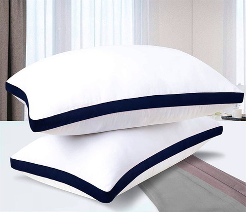 2  Almohadas Super Frescas Semi Firme Premium Relax  Azul