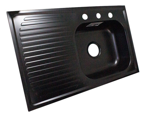 Tarja Empotrar Acero Inox 80x50 Izquierda Negro Cocina Lujo