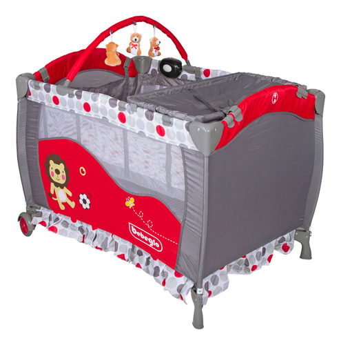 Bebeglo Cuna Para Bebé Corral Mudador 2 Posiciones Rojo