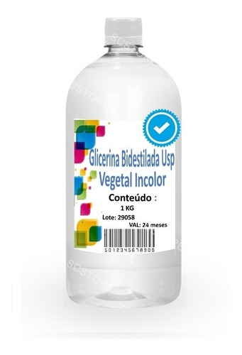 Glicerina Bi-destilada Usp 100% Vegetal E Alimenticia 1 L