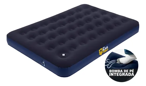 Colchão Inflavel Casal Multiuso Aveludado 240kg Barraca Acampamento Casa Tci200 The Black Tools Azul