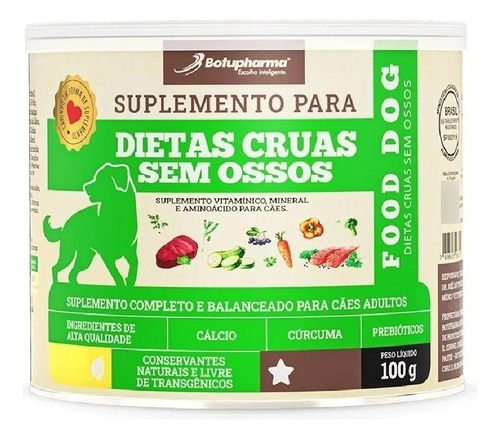 Food Dog Dietas Cruas Sem Ossos 100g