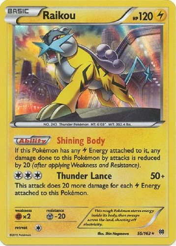 Raikou 55/162 Holo Raro Pokemon Tcg