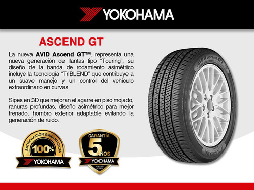 Paquete 4 Llantas 185/55r16 Ascend Gt Yokohama 83h