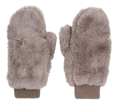 Guantes Para Frio De Peluche Gris Mujer Level 26 Invierno