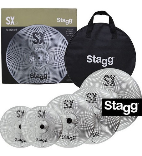 Kit De Pratos Para Bateria Stagg Silent Sx Set Com Bag