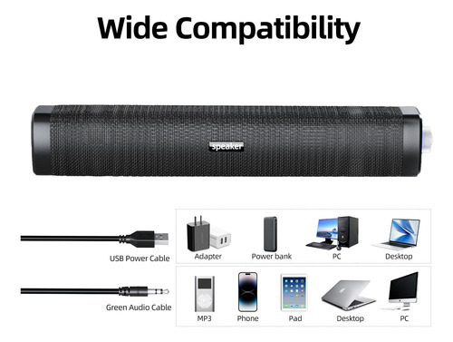 Altavoces De Computadora Uakinat Usb, Altavoces De Con Aux Y