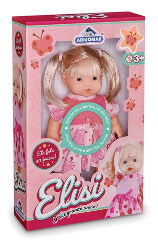 Boneca Loira Com Cabelo Para Pentear Divertida Aperta E Fala