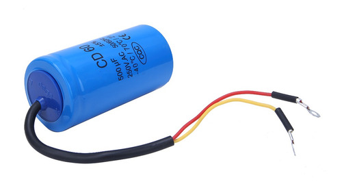 1pc Azul Cd60 250vac 500uf Condensador De Arranque Con Cable