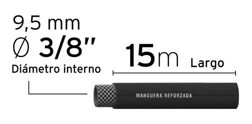 Manguera Para Compresor De Alta Presión 15 Mts 3/8 Truper