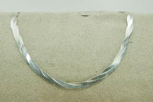 Pulseira Trançada Laminada 2 Fios Prata 925 (me6)