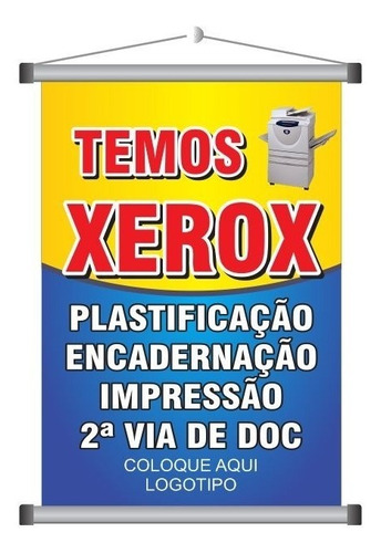 Banner Xerox 70cmx120cm + 2 Adesivo 28cmx110cm 
