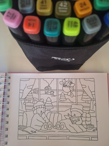 Bobbie Goods 60 Fls Capa Dura Coração +caneta Touch 24 Cores