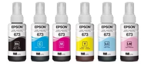 Kit 6 Tintas Epson T673 Ecotank Tinta Continua L800 L805 